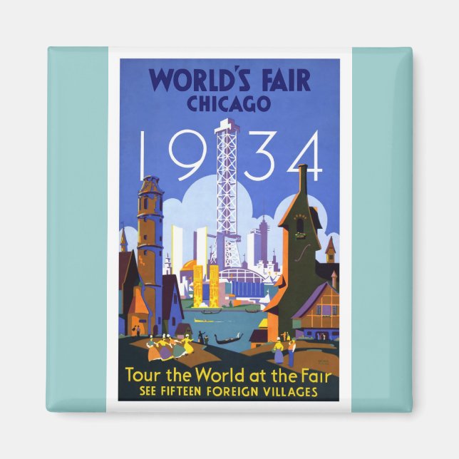 Íman Feira Mundial de Chicago de 1934 (Frente)
