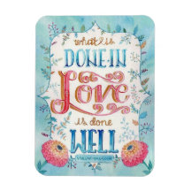 Feita Com Amor Cota Boho Floral Magnet