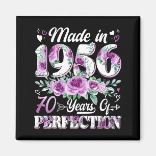 Íman feita de 70 anos em 1956 floral 70º aniversário mu