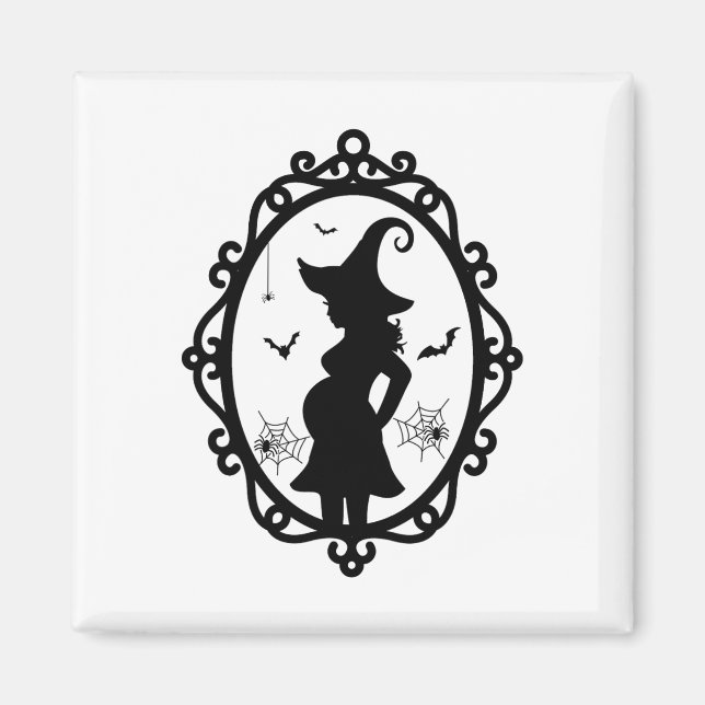 Íman Feiticeira Grávida Halloween E Roupa De Bruxa Espe (Frente)