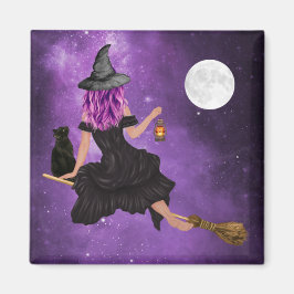 Íman Feiticeira Mágica do Halloween, lua cheia