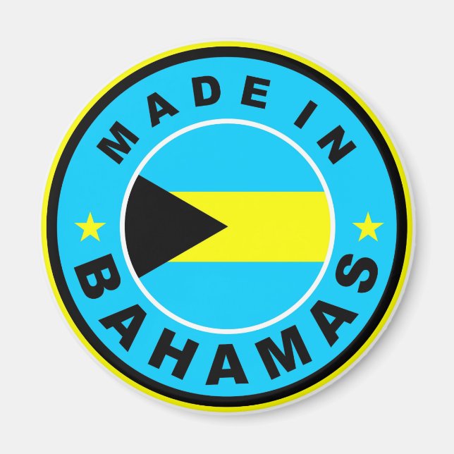 Íman feito em bahamas — bandeira do país: carimbo redon (Frente)