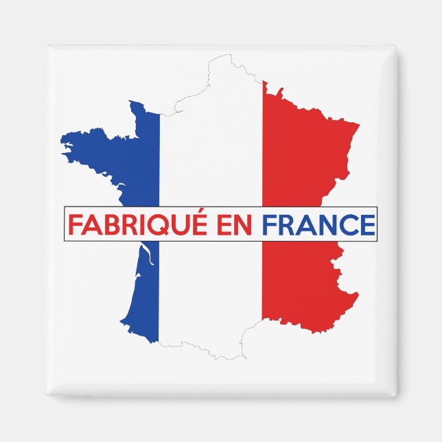 Íman feito em frança — marca do mapa do país fabrique (Frente)