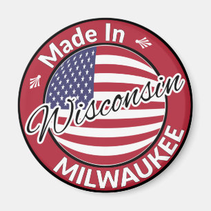 Íman Feito em Milwaukee Wisconsin Flag nos EUA