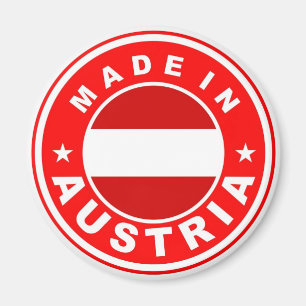 Íman feito na etiqueta da bandeira de país de Áustria