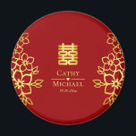 Íman Felicidade dupla elegante floral de casamento chin<br><div class="desc">Consiga o seu casamento de sonho com um toque oriental! Você pode personalizar o design, adicionando seus nomes e a data do casamento, etc. Você também é bem-vindo para me alcançar por qualquer design especial que seja exclusivo para você. Símbolo de felicidade dupla e decorações vermelhas são os que devem...</div>