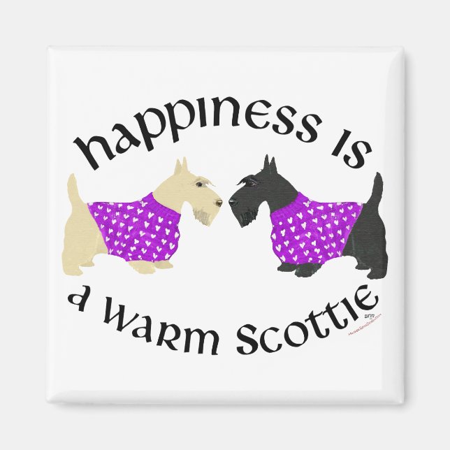 Íman Felicidade Scottie Trigo e Preto (Frente)