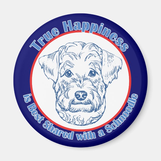 Íman Felicidade verdadeira com um Schnoodle (Frente)