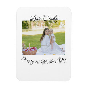 Íman feliz 1º dia das mães amor foto nome caligrafia