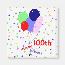 Feliz 100º Balões de Aniversário Coloridos
