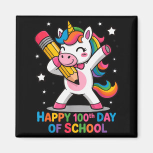 Íman Feliz 100º Dia De Escola Linda Mulher Unicórnio Ar
