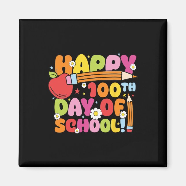 Íman Feliz 100º Dia De Professores Crianças De 100 Dias (Frente)