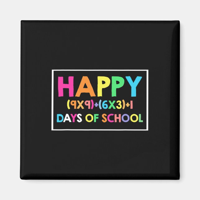 Íman Feliz 100 Dias De Escola De Diversão De Matemática (Frente)