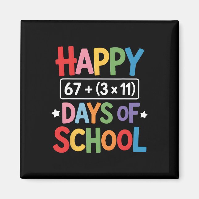Íman Feliz 100 Dias De Escola Equação Matemática 100º D (Frente)