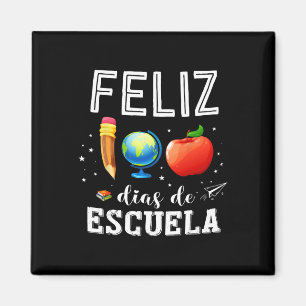 Íman Feliz 100 Dias De Escuela Professora Espanhola Fel
