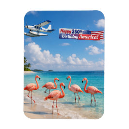 Íman Feliz 250º Aniversário América Flamingos na Praia