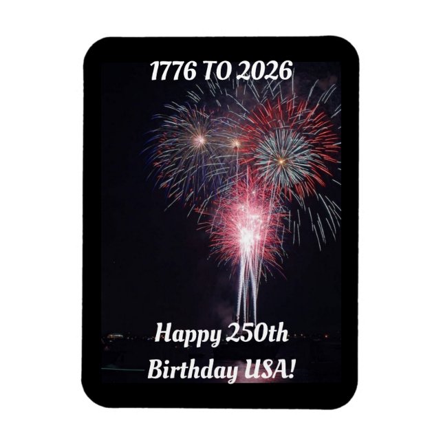 Íman Feliz 250º Aniversário EUA Ímã (Vertical)