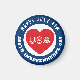 Íman Feliz 250º Dia da Independência 4 de julho Amor EU