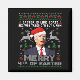 Íman Feliz 4º de Páscoa Funny Biden Camisa de Natal Fei