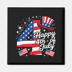 Íman Feliz 4 de julho bandeira americana patriótica 4 d