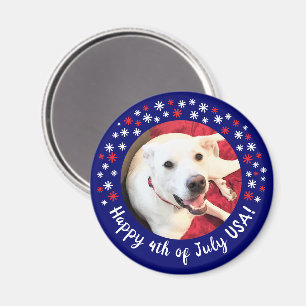 Íman Feliz 4 de julho EUA Engraçado Sorrindo Cachorro F