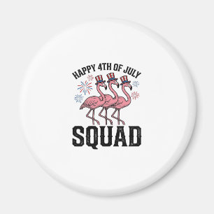 Íman Feliz 4 de Julho Flamingo Squad Design Vetorial_1