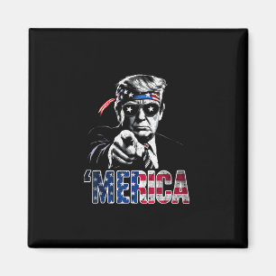 Íman Feliz 4 de Julho merica Trump Bandeira Americana E