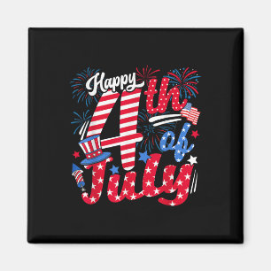 Íman Feliz 4 De Julho Nos Estados Unidos Bandeira Ameri