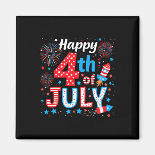 Íman Feliz 4 de Julho Patriótico Bandeira Americana EUA