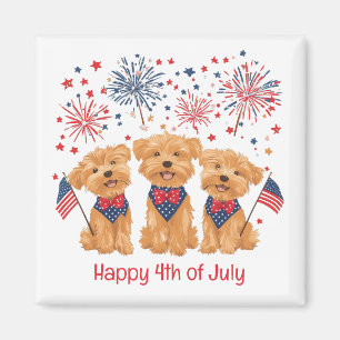 Íman Feliz 4 de Julho Yorkie Dogs