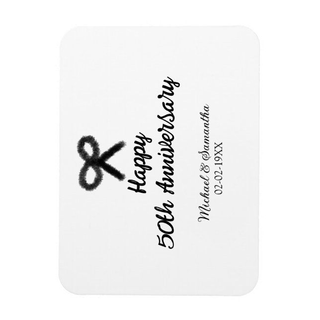 Íman Feliz 50º aniversário adicionar nome do casal data (Vertical)