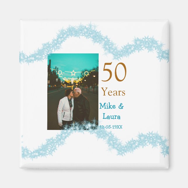 Íman Feliz 50º aniversário adicionar nome do casal data (Frente)