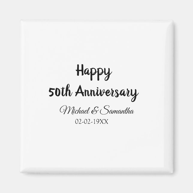 Íman Feliz 50º aniversário adicionar nome do casal data (Frente)