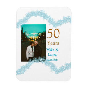 Íman Feliz 50º aniversário adicionar nome do casal data