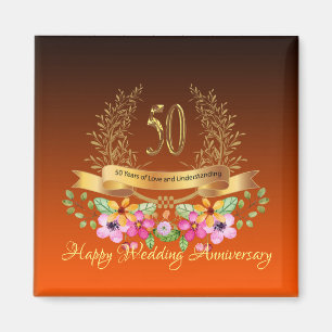 Íman Feliz 50º aniversário de casamento Magnet