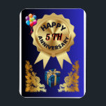 Íman Feliz 5.º Aniversário de Casamento<br><div class="desc">"Celebrando cinco anos de amor,  crescimento e memórias queridas. Aqui está uma jornada cheia de felicidade e muitos outros momentos bonitos para vir."</div>