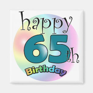 Íman Feliz 65º aniversário (blauw)
