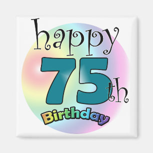 Íman Feliz 75º aniversário (blauw)