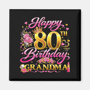 Íman Feliz 80º Aniversário Vovó 80 e Fabulosa 80 Anos
