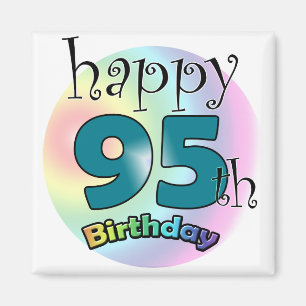 Íman Feliz 95º aniversário (blauw)