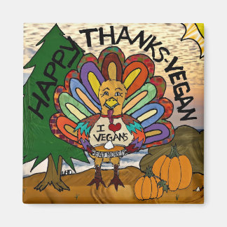 Íman Feliz Ação de Graças Vegana Peru