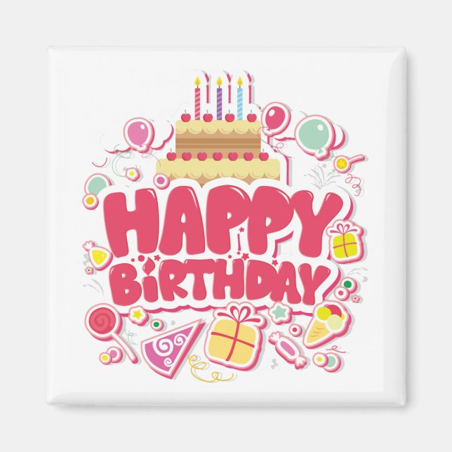 Íman Feliz aniversário (Frente)