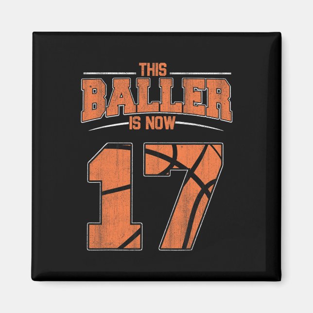 Íman Feliz Aniversário, 17 Anos, Garotos De Basquete Se (Frente)