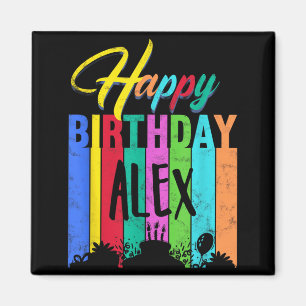 Íman Feliz Aniversário Alex Presente Personalizado Nome