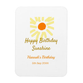 Íman Feliz aniversário amarelo sol laranja aniversário 