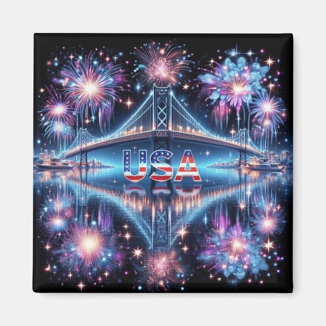 Íman Feliz aniversário América (Frente)