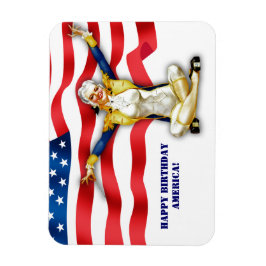 Íman Feliz aniversário, América. Presente de design de