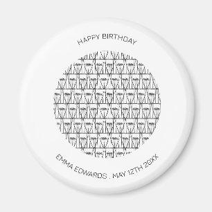 Íman Feliz Aniversário, Árvores de Coco Cuta, Lindo