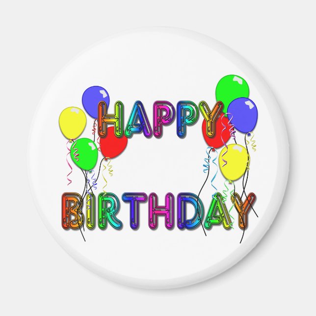 Íman Feliz Aniversário Ballons D1 Magnet (Frente)