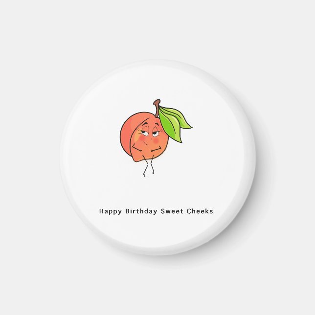 Íman Feliz Aniversário Bochechas Doces, ímã de aniversá (Frente)